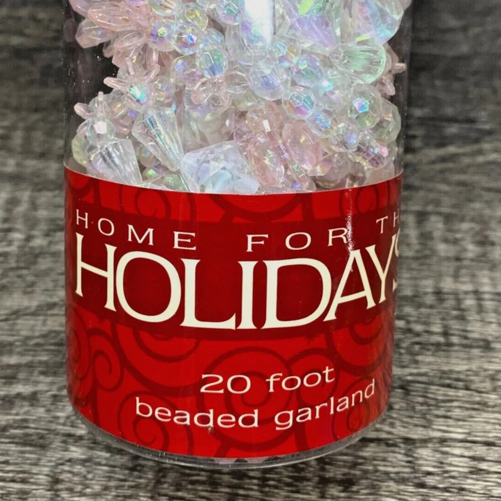 Home For The Holidays 20 Foot Iridescent Pink Beaded Garland For Christmas Tree